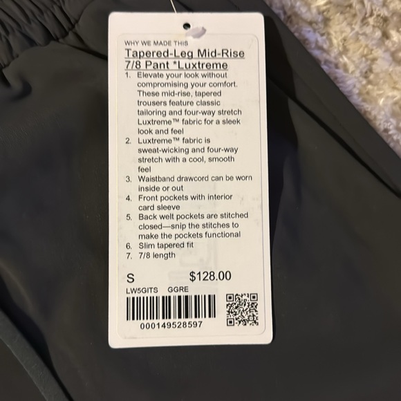 Tapered-Leg Mid-Rise 7/8 Pant *Luxtreme - Picture 10 of 11